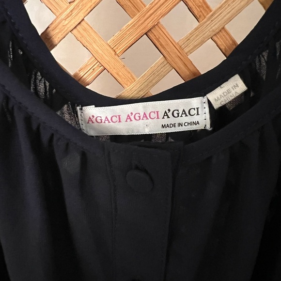 Agaci Sheer Navy Blue Blouse - Picture 3 of 10